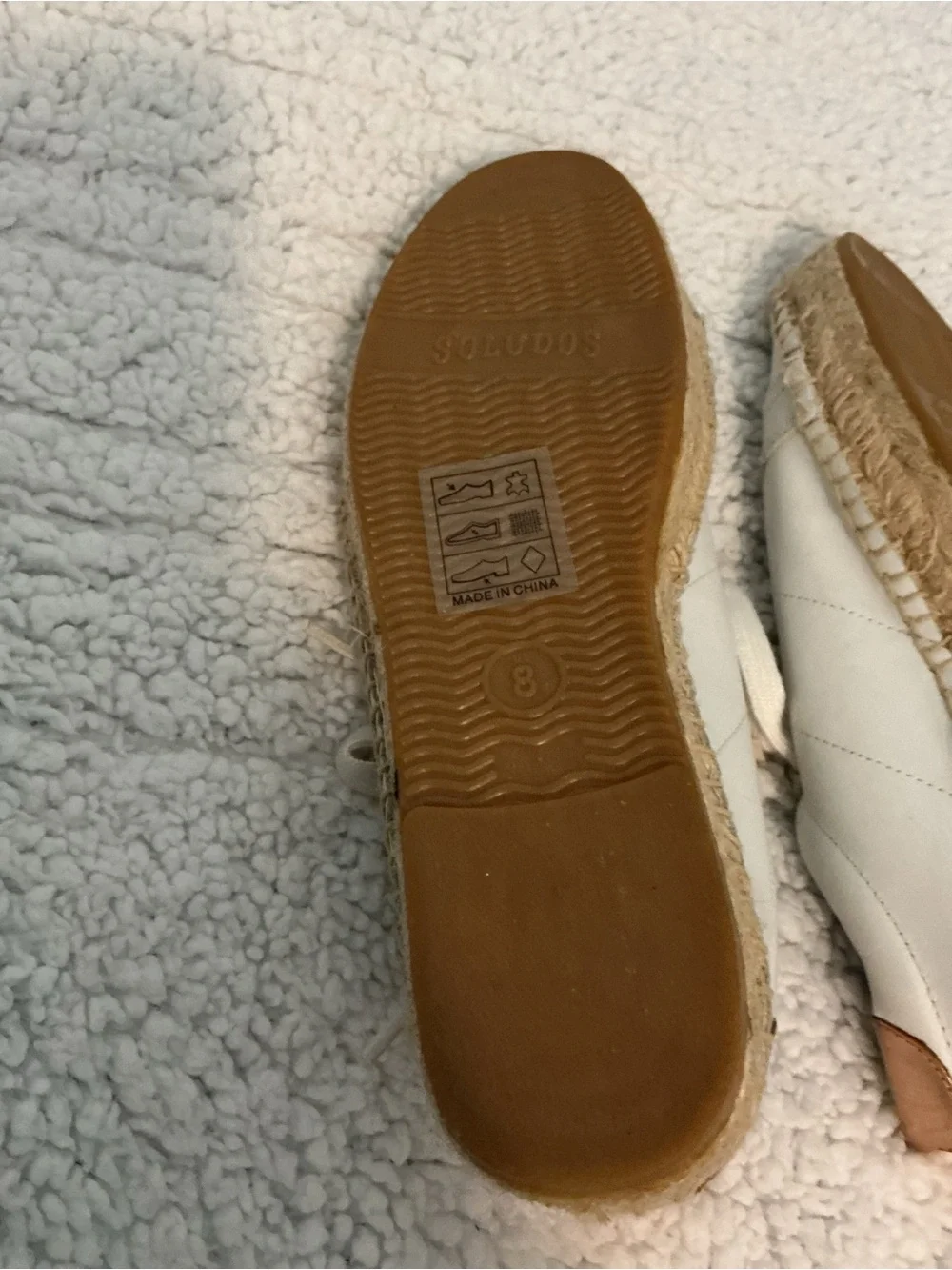 Soludos Creamy White Women's Espadrille Sneaker with Natural Heel Accent